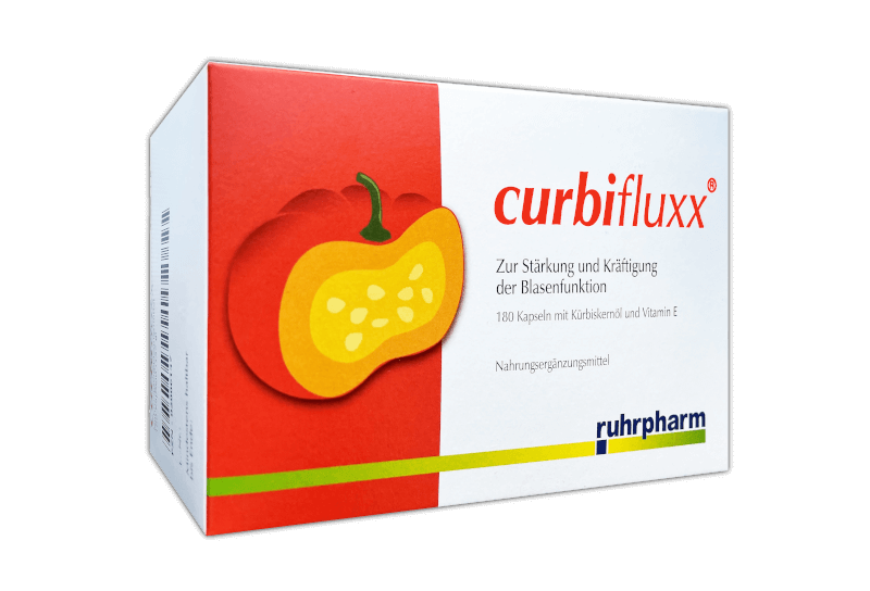 Packung curbifluxx Nahrungsergänzungmittel zur Stärkung der Blasenfunktion